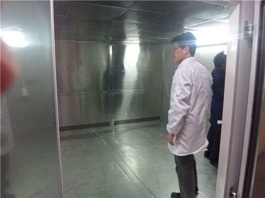 Camera di prova climatica a piedi. Grande camera di temperatura e umidità per simulazioni ambientali.